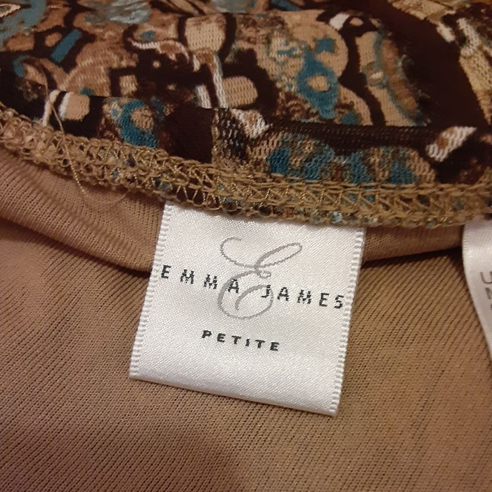 Vintage 2Pc Brown and Turquoise Fully Lined Skirt Set Sz MP - Picture 8 of 14